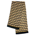 Load image into Gallery viewer, Black Beige Silky Patterned Scarf
