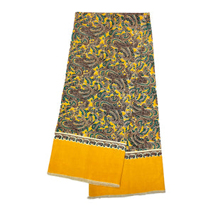 Yellow Multi-colour Scarf with Pattern