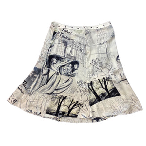 Mariella Burani Silk Paris Skirt