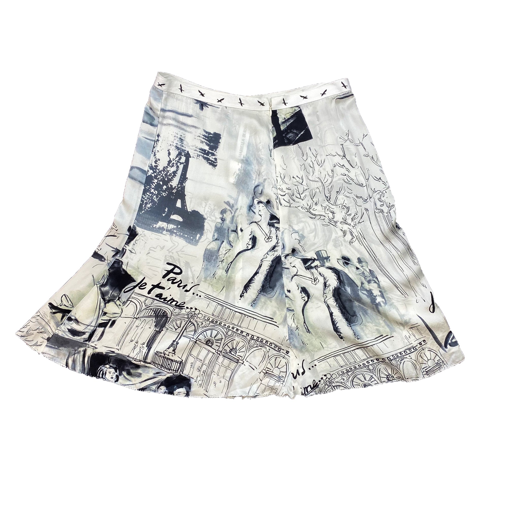 Mariella Burani Silk Paris Skirt