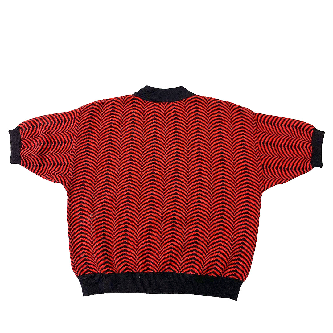 Red Black Printed Sweater