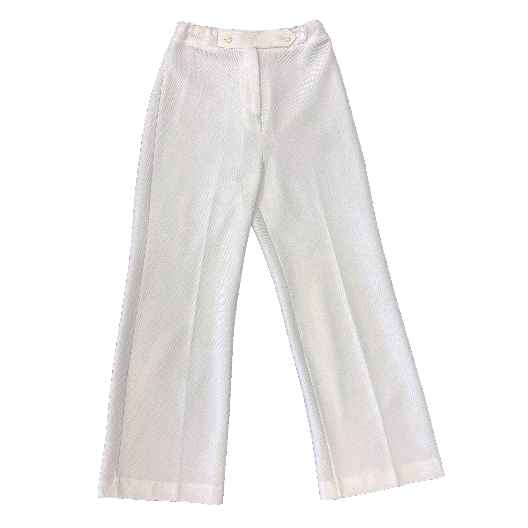 White Wide-leg High-waisted Trousers