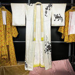 Load image into Gallery viewer, White Silky Kimono with Black Floral Print
