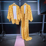 Load image into Gallery viewer, Yellow Kimono Haori Set with Colorful Floral Prints
